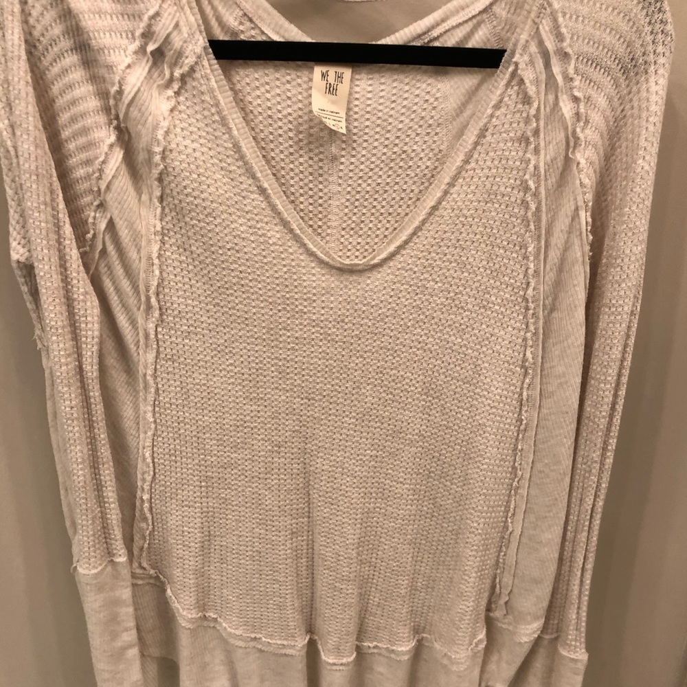 Free People Oatmeal Waffle Knit Top